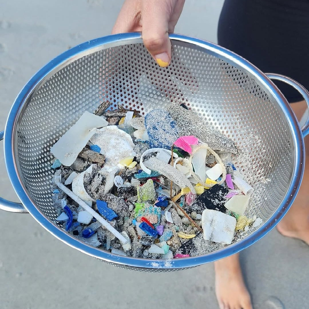 Microplastics collected in Kommetjie beach clean-up by Cape Town environmental NGO volunteers